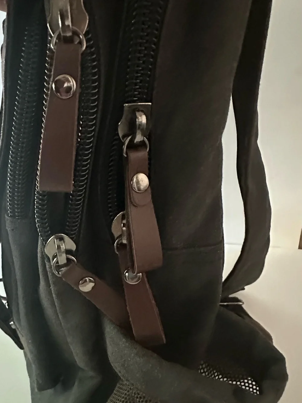 NEW MYGREEN Brown Backpack Zip & Buckle Closure, Leather Trim, Adjustable Strap